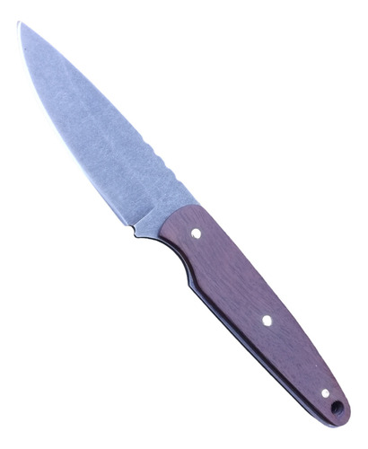 Cuchillo Edc Artesanal Acero 1070, Stonewash, Funda De Cuero