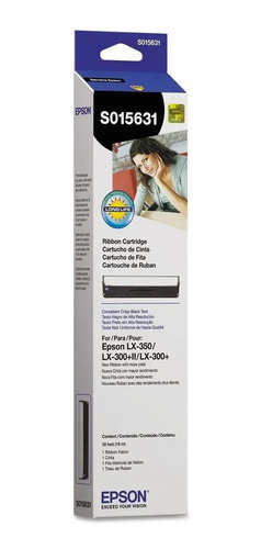 Cartucho De Cinta Epson S015631, Negro, Para Impresora Lx-35