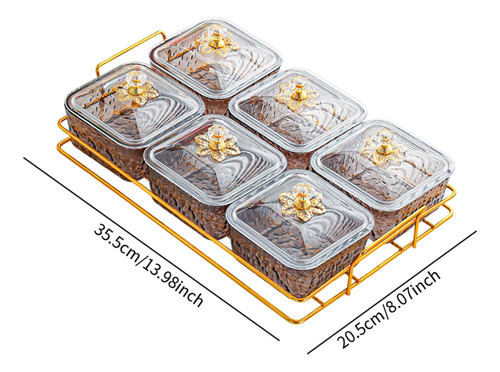 Platos Para Servir , Recipiente Para 6 Gris De Cuadrícula