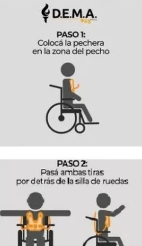 Imagen 2 de 3 de Arnes Cinturon P/silla Ruedas Pechera Sostén Adulto Dema Pch