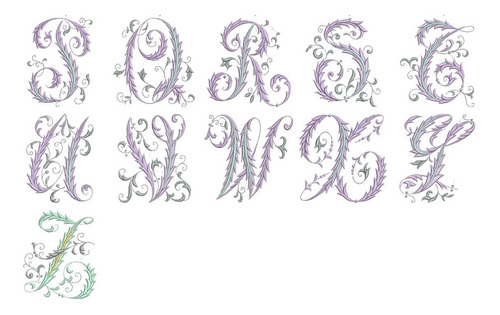 Diseño De Matrices P/ Bordar Alfabeto Letras Con Espigas