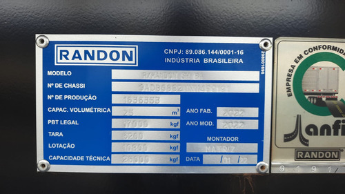 Rodotrem Bascculante Randon 2022 25m3 Chapa Domex Promoção