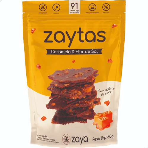 Lascas De Brownie S/ Gluten Zaytas Caramelo & Flor De Sal