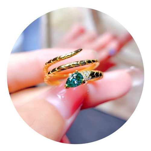 Anillo Serpiente Snake Trendy Ajustable Baño Oro