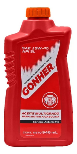 Kit 4 Aceites Motor Multigrado Mineral 15w40 946 Ml Gonher