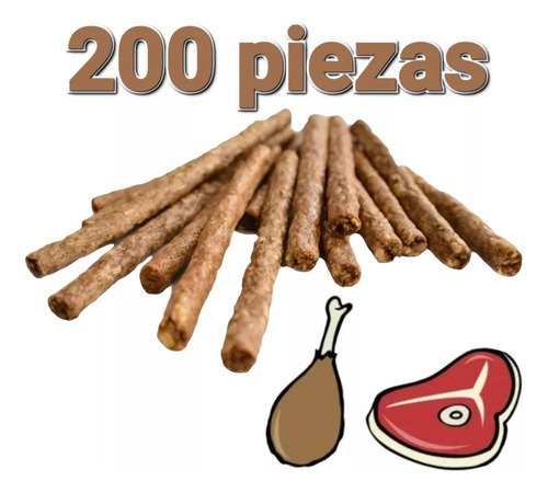 Palitos De Carnaza Para Botana Premio Entrenamiento Pack 200