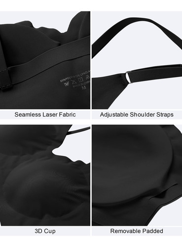 Bralette Con Cuello En V Y Sujetador Sin Costuras Para Uso D