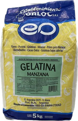 Gelatina Orloc Manzana 5 Kilos 