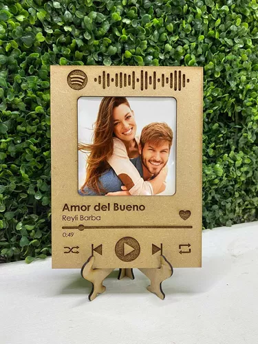 Cuadro de madera Spotify, personalizado con foto y código de canción.  Varios tamaños. -  - Regalos originales y personalizados