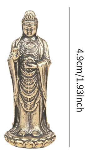 Mini Estatua De Guan Yin, Decoración De Latón, Artesanía,
