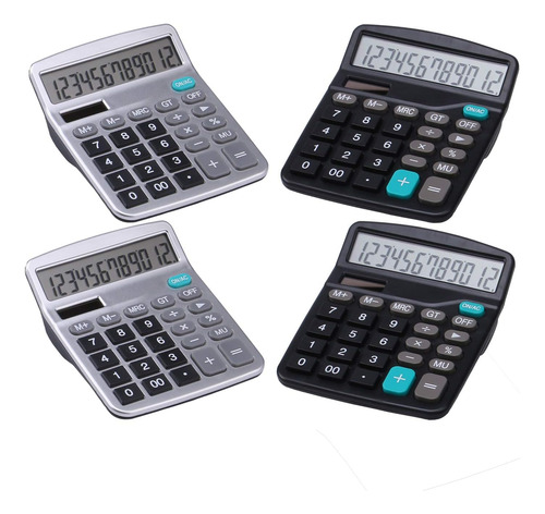 Calculadora De Escritorio Lichamp 12 Dígitos X4 Negro/plata