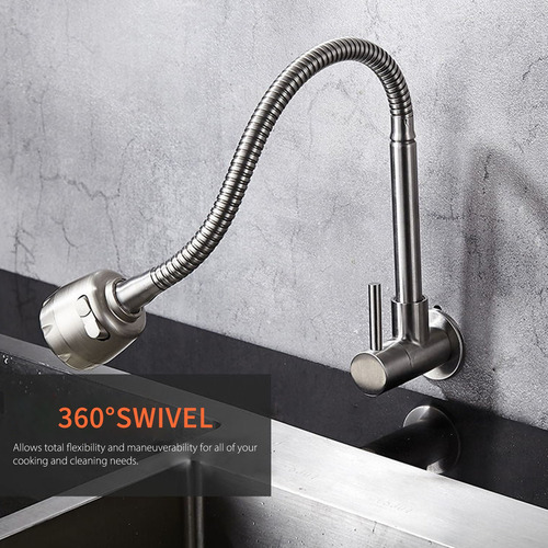 Grifos De Cocina De Pared 2 Modos De Agua De Arco Alto Único