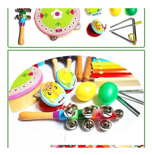 14pcs Juego De Instrumentos De Percusión Para Niños 4-6 Años