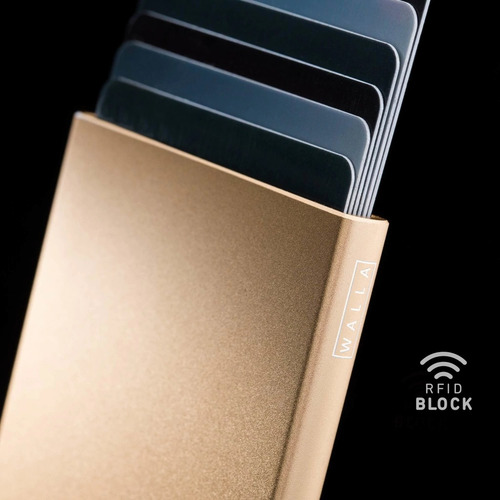 Tarjetero Card Slider Rfid - Walla Wallets - Champagne