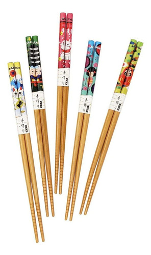 Kit Hashi Madeira Palitinho Japonês Amuleto Japones 5 Pares