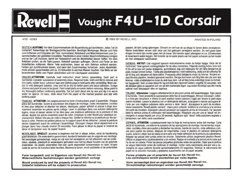 Revell F4u-1d Corsair Escala 1/32 Sin Calcas, No Lodela (Usado)