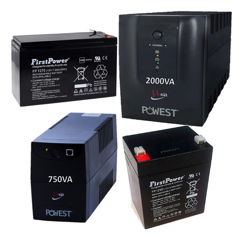 Baterías Y Ups Interactivo Powest 750va / 2000va 110v 