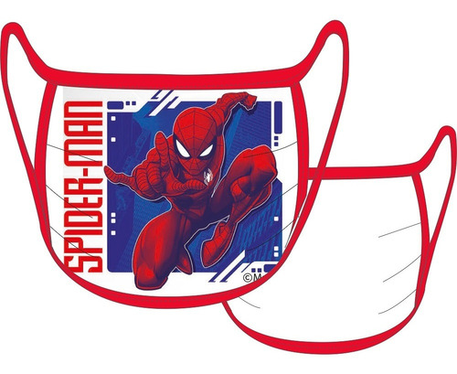 Mascara Facial Proteção Tecido Marvel Homem Aranha Infantil Cor Branco