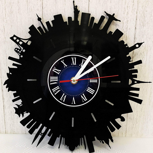 Reloj De Pared Con Disco De Vinilo De 30 Cm Regalo Turístico