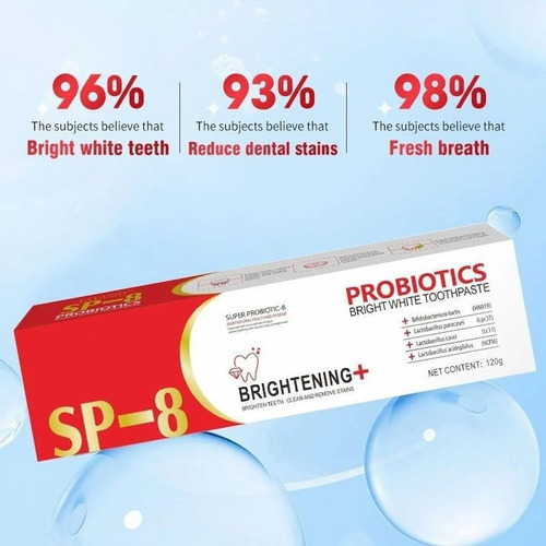 Pasta Dental Probióticas Blanqueadora Menta Sp-8 De 2x120g