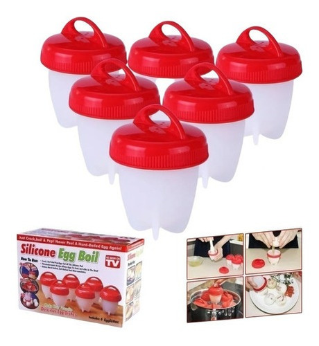 Moldes Cocinar Hervir Huevos Silicone Egg Boil X6 Unidades