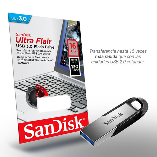 Pendrive 32 Gb 3.0 Usb Sandisk Cruzer Ultra Flair Metal Gara