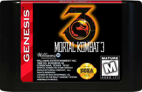 Cartucho Juego Mortal Kombat 3 Sega Genesis 16 Bits