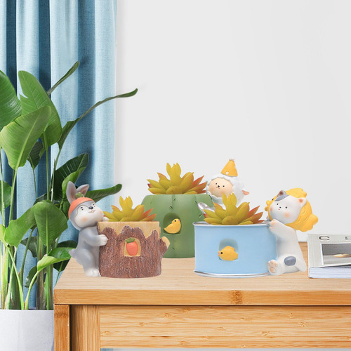 3 Jardineras De Flores, Adornos De Resina Decorativos Para