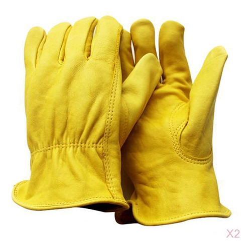 2 Pares De Guantes De Jardinería De Piel De Oveja Para