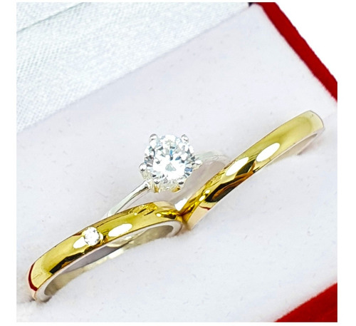 Imagen 3 de 8 de Alianzas Plata Y Oro El Par Anillo Casamiento Grabado Jc