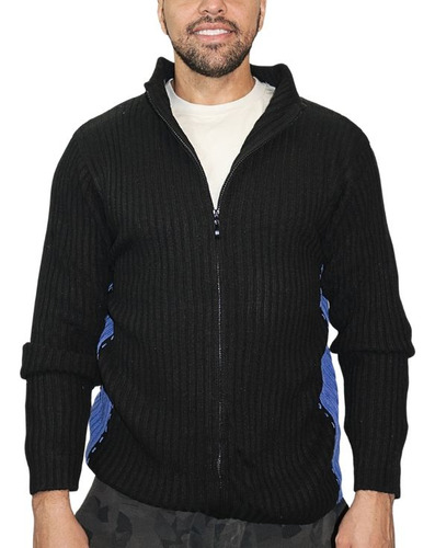 Suéter Masculino Pulôver Tricot Zíper Moda Conforto Aberto