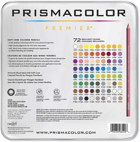 Imagen 2 de 9 de Lapices Prismacolor Premier 72 Colores Importados