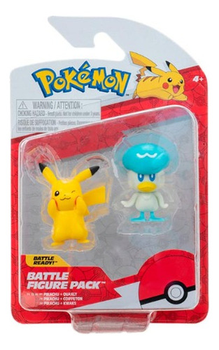 Jazwares Pokemon Pikachu & Quaxly Battle Figure