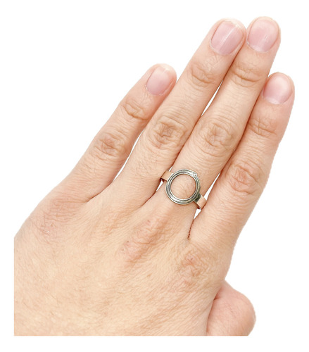 Anillo Ouróboros Serpiente Evolución Cíclica Plata 925 Plata 925 C - Grande Plata 925