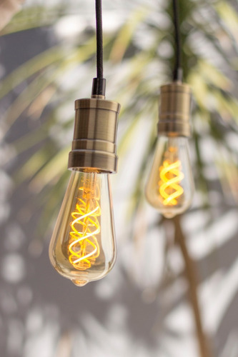 Imagen 2 de 4 de Lampara Filamento T64 Led 5w Flexible Golden Dimerizable