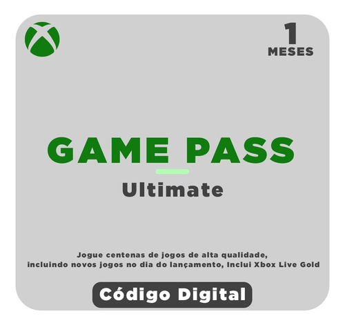 Xbox Game Pass Ultimate 1 Mês - Código 25 Digitos