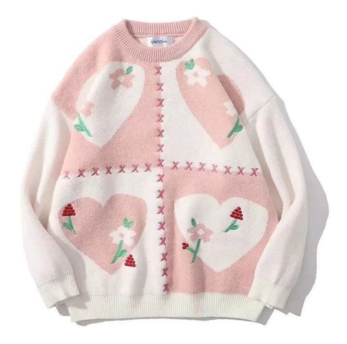 Suéter De Mujer Estilo Japonés Love Design Sweet Trendy
