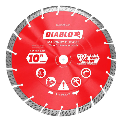 Discos De Corte Turbo Segmentados Diablo 2024 De 10 Pulgadas
