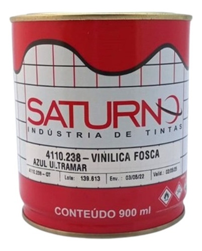 Tinta Vinílica Fosca Azul Ultramar 900ml Saturno 4110.238