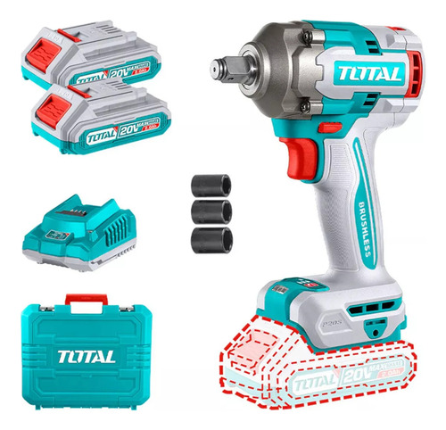 Taladro Pistola Llave Impacto 20v Carg+ 2bat Total Tiwli2040