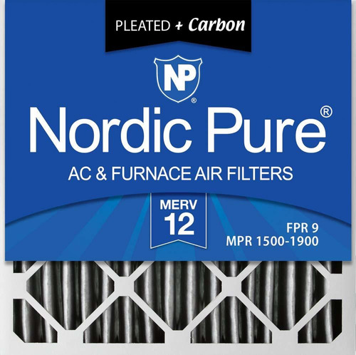 Nordic Pure 24x24x4 Merv 12 Plisado Plus Carbono Ac Horno Fi