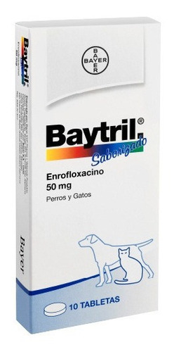 Baytril Saborizado Antibiótico Enrofloxacina Bayer 10 Comp