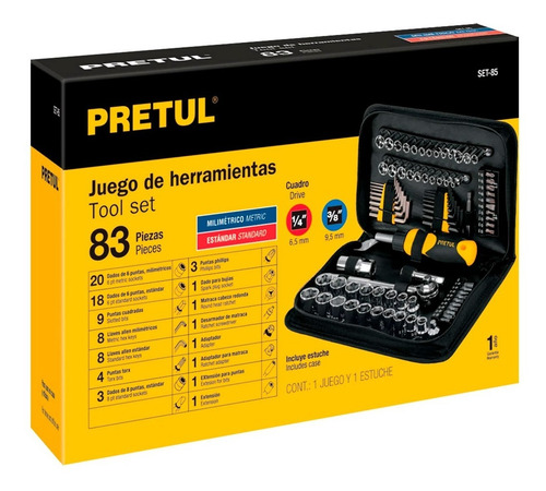 Imagen 4 de 10 de Set Herramientas Pretul Destornillador Criquet 85 Piezas