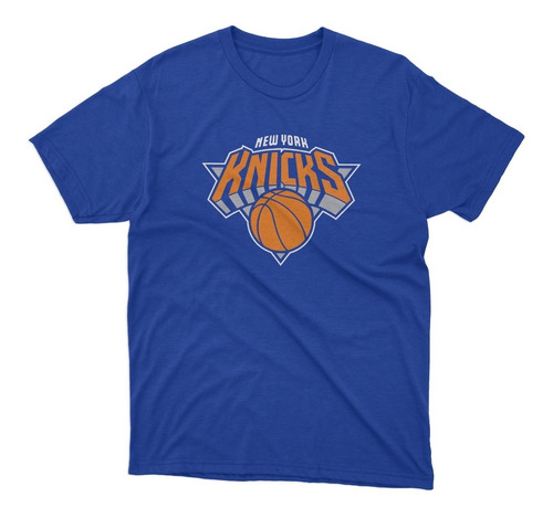 Remera Basket Nba New York Knicks Azul Francia Logo Completo