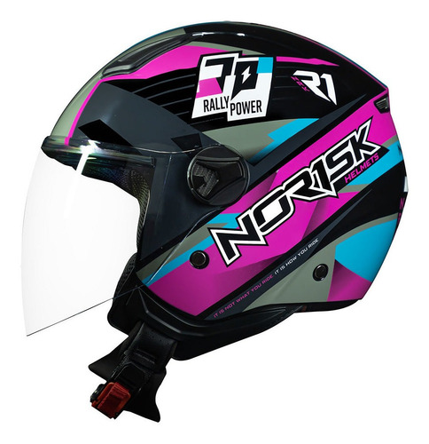 Capacete Aberto Feminino Norisk Orion R1 Rosa