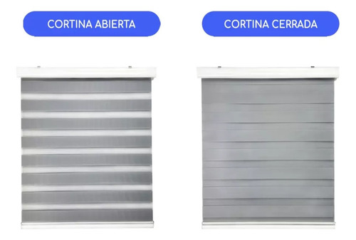 Cortinas Roller Duo Zebra Dia Y Noche 1.0x2.0 Mts Gris