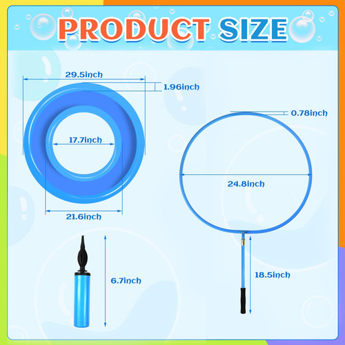 Juguete Burbujas Gigante Varita Niños Adultos Aro Inflable P Color