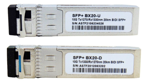 Par Modulo Sfp+ 10g Lc Bidi 20km Smf Ddm Tx/rx 1270-1330mn