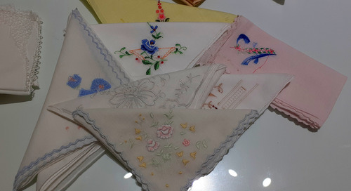 Antiguos Pañuelos De Cartera De Dama (lote De 23) (Usado)