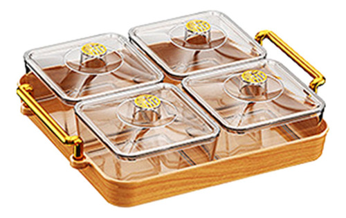Bandeja Para Servir Con Compartimento, 4 Compartimentos